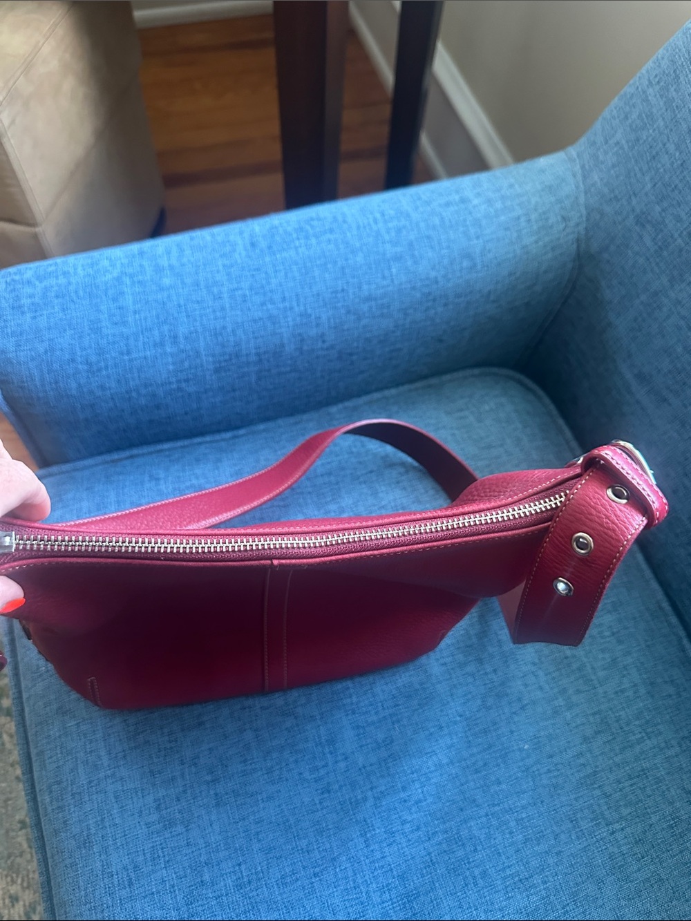 Coach Red Leather Crossbody Shoulder Bag - Picture 8 of 14